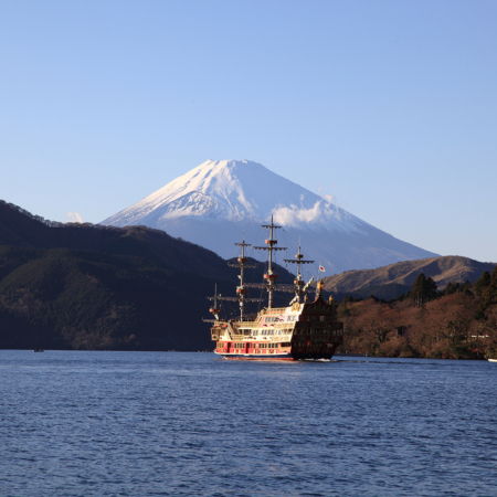 Bâteau pirate de Hakone et Mont Fuji